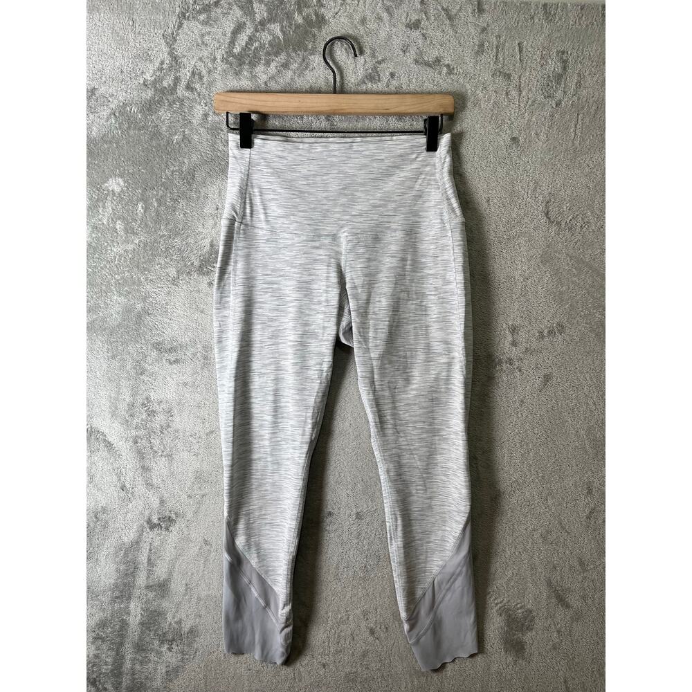 Lululemon Wunder Under Crop High Rise Roll Down Scallop 23" Space Nimbus‎ Size 8